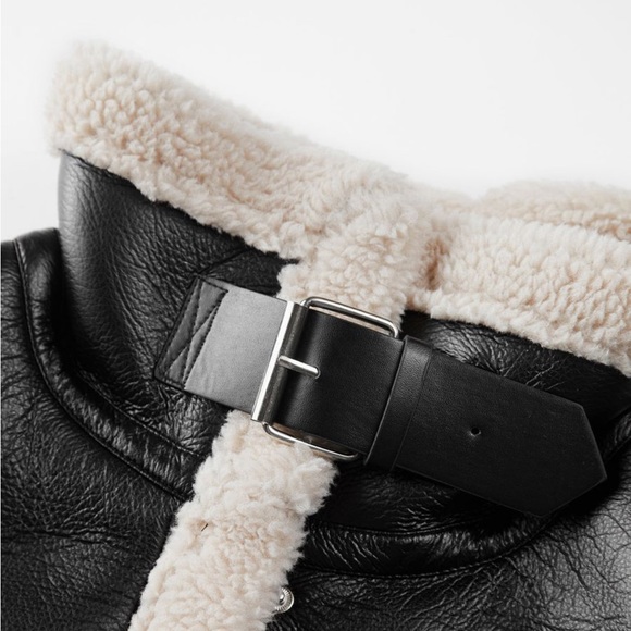 Sherpa lined leather jacket - Picture 10 of 12